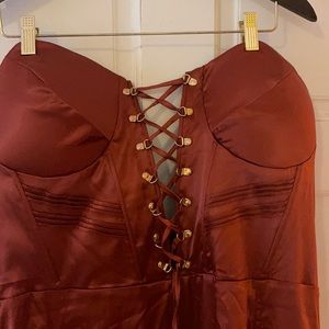 Evening gown with corset that laces up new with tags